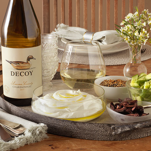 Decoy Chardonnay paired with Savory Yogurt