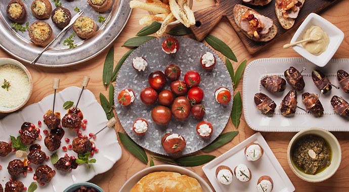 Holiday appetizers on a table
