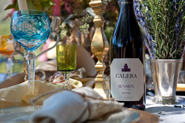 Bottle of Calera wine at Summer Solstice Dinner