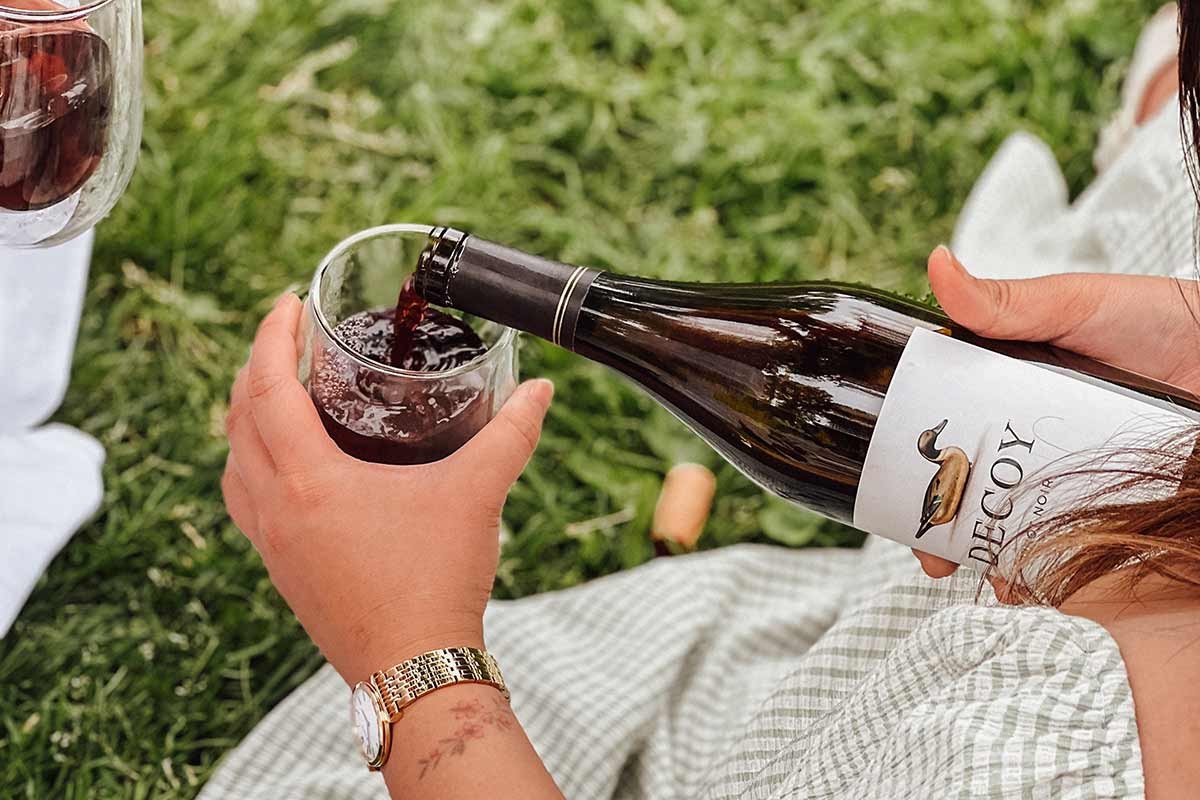 Decoy Pinot Noir at picnic