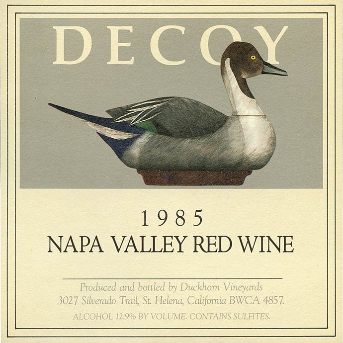 The label for the original vintage of Decoy created in 1985