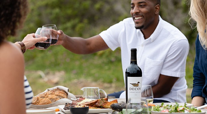 Decoy Cabernet on a summer table