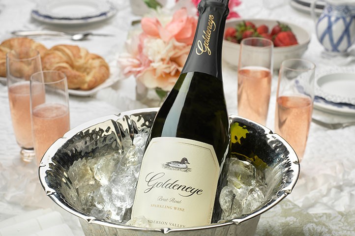 Bottle of Goldeneye sparkling wine for Bubbles & Brunch Event