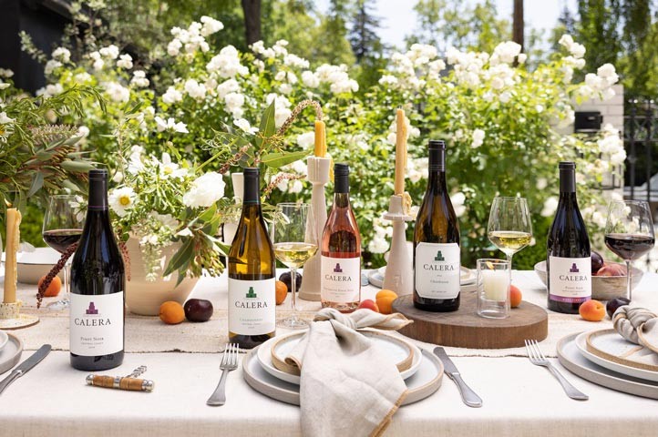 Bottle of Calera wine at Midsummer Night’s Dinner